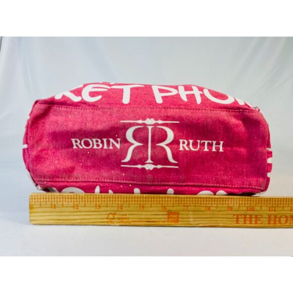 Robin Ruth Phuket Logo Tote Bag Blue Pink Patent Handle Shopper MOD - Picture 13 of 14